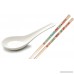 Pho Rice / Noodle Melamine Soup Bowl Set with Pan Scraper 36 Ounce 8 Inch Includes 1 Pair of Chopsticks and 1 Oriental Soup Spoon Pho Size Small Lotus Design - B00GHTXP3C